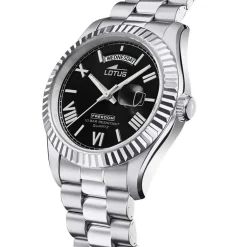 LOTUS Montre Freedom Collection Noir cadran argenté fond noir bracelet acier argenté Best
