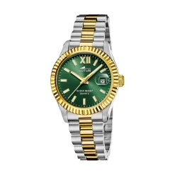 LOTUS Montre Freedom Collection Vert cadran bicolore fond vert bracelet acier bicolore