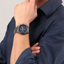 MASERATI Montre Competizione Bleu cadran gris fond bleu bracelet acier gris Hot