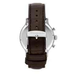 MASERATI Montre Epoca Bleu cadran argenté fond bleu bracelet cuir marron Sale