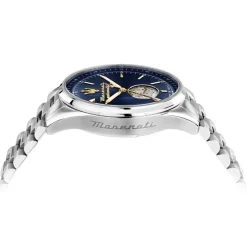 MASERATI Montre Sorpasso Bleu cadran argenté fond bleu bracelet acier argenté Outlet