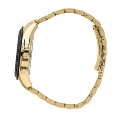 MASERATI Montre Traguardo Noir cadran doré fond noir bracelet acier doré