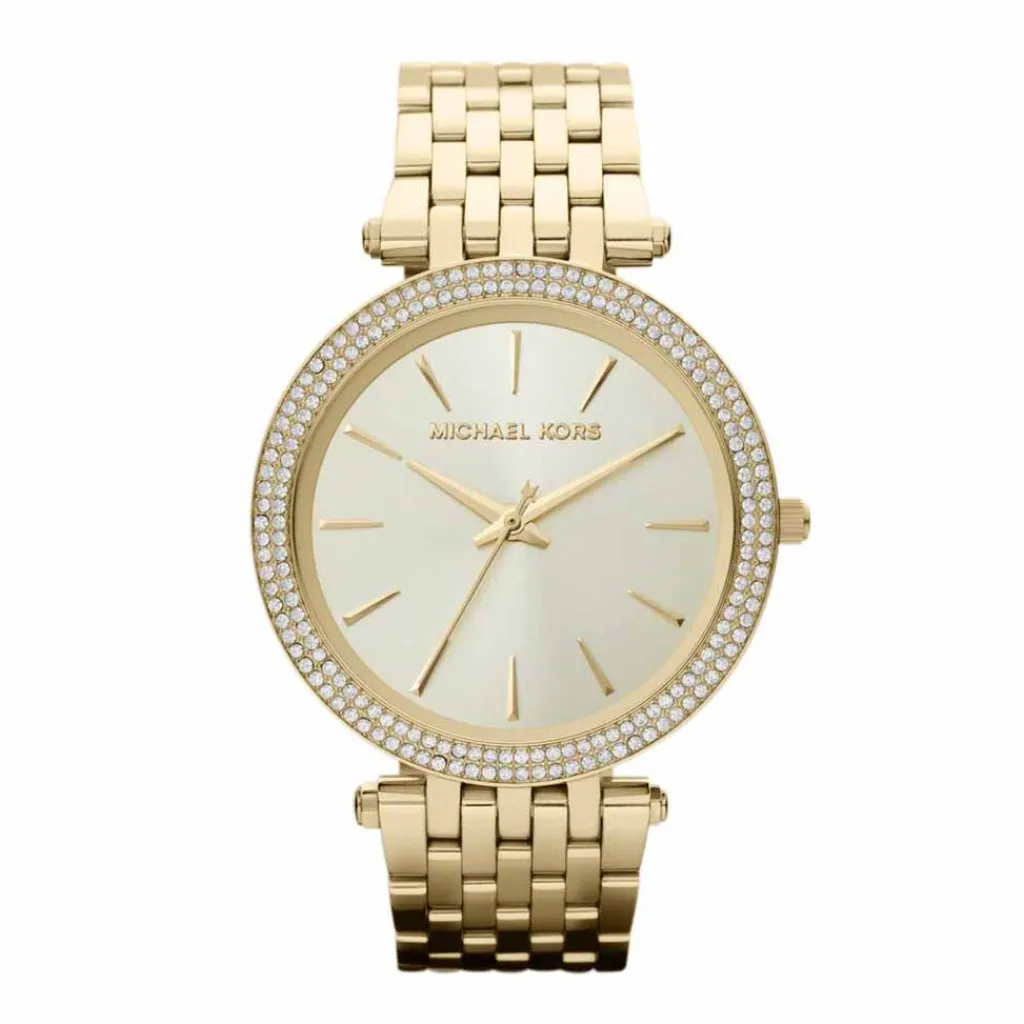 MICHAEL KORS Montre Darci Champagne cadran doré fond champagne bracelet acier doré Hot