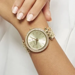 MICHAEL KORS Montre Darci Champagne cadran doré fond champagne bracelet acier doré Hot