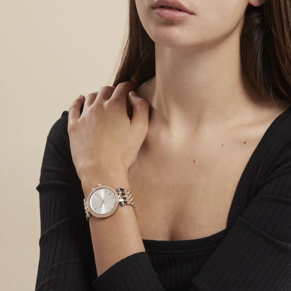 MICHAEL KORS Montre Darci Argent cadran bicolore fond argenté bracelet acier argenté Discount