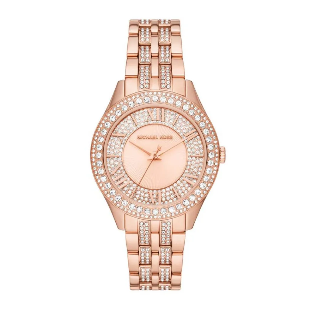 MICHAEL KORS Montre Fossil Harlowe Rose cadran rose fond rose bracelet acier doré Best