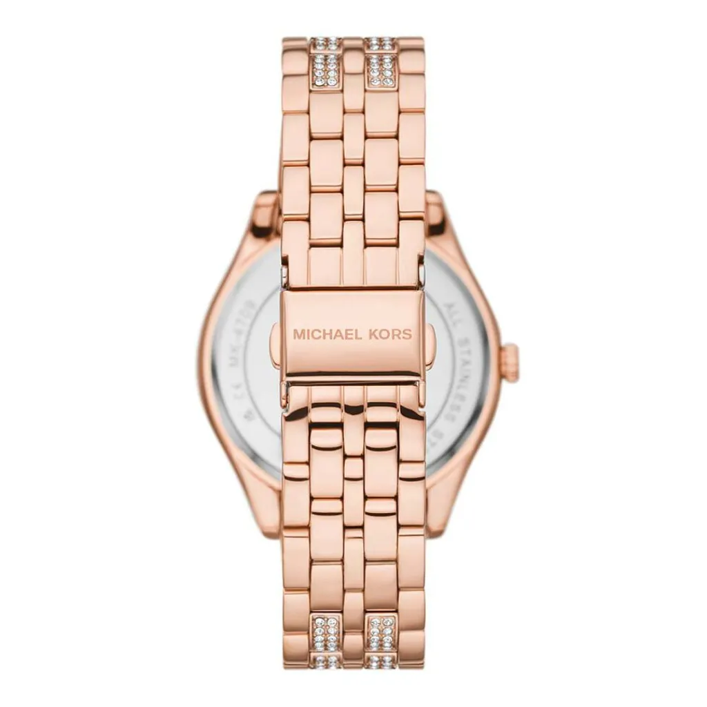MICHAEL KORS Montre Fossil Harlowe Rose cadran rose fond rose bracelet acier doré Best