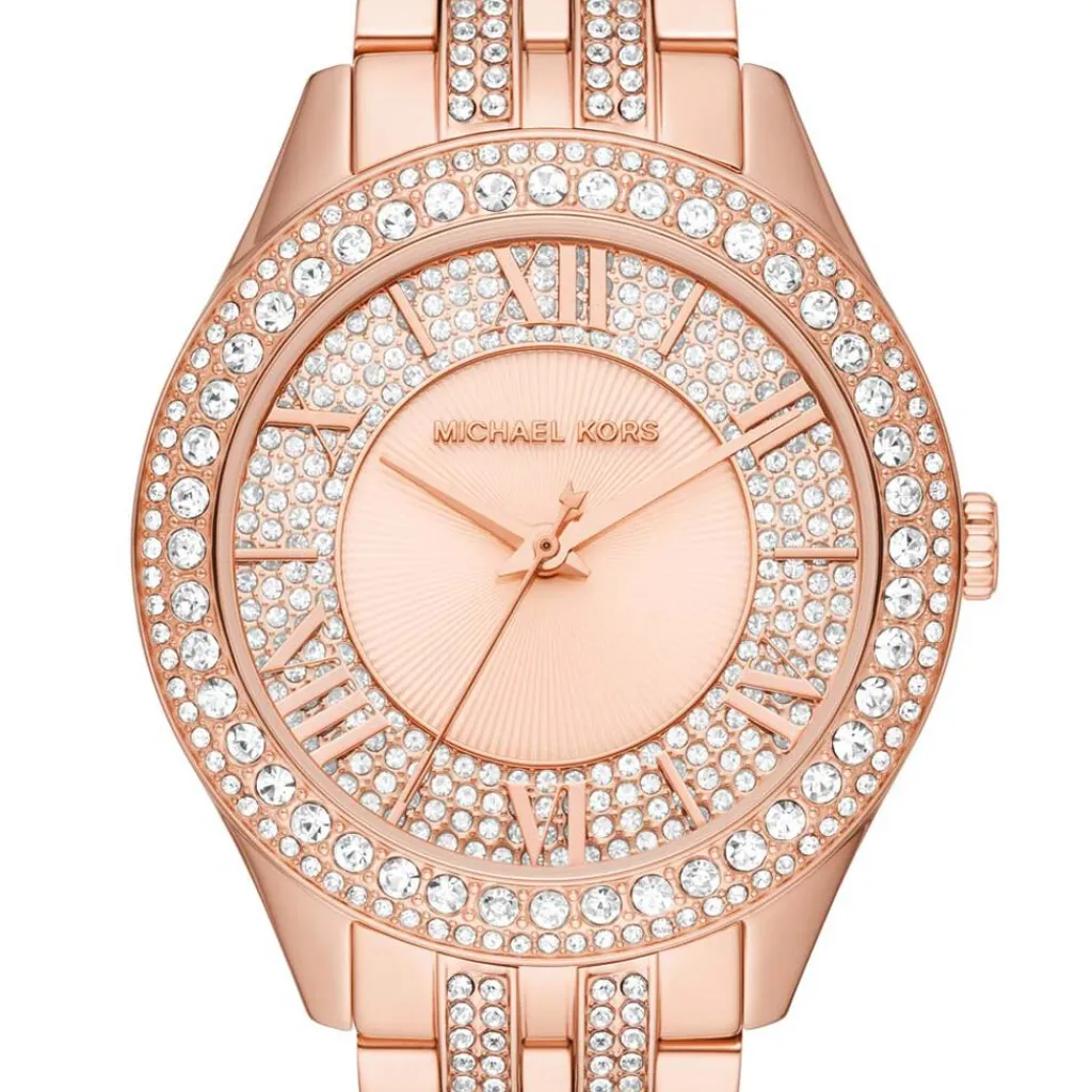 MICHAEL KORS Montre Fossil Harlowe Rose cadran rose fond rose bracelet acier doré Best