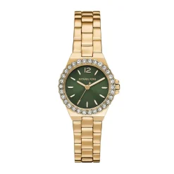 MICHAEL KORS Montre Lennox Vert cadran doré fond vert bracelet acier doré Online