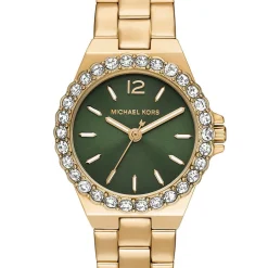 MICHAEL KORS Montre Lennox Vert cadran doré fond vert bracelet acier doré Online