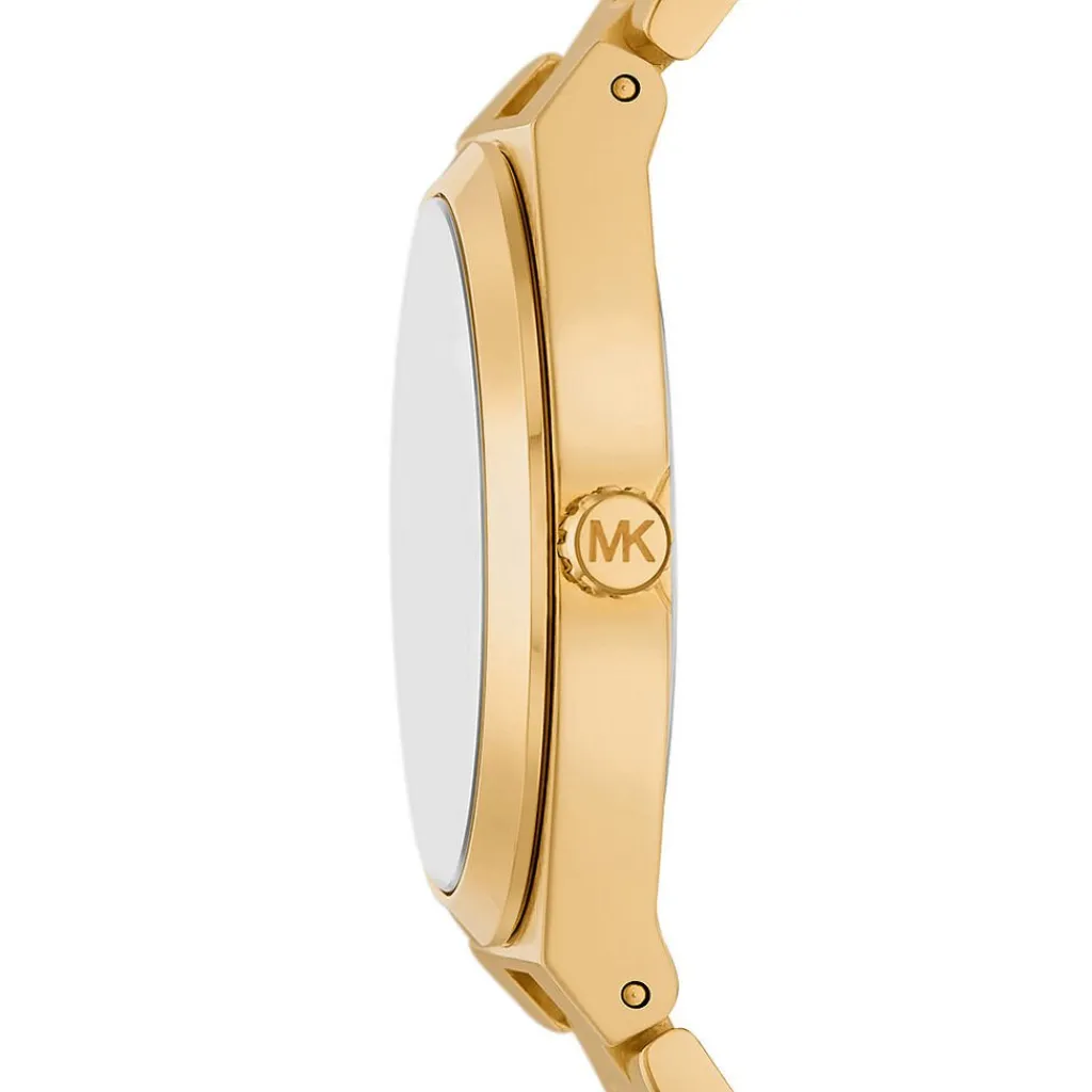 MICHAEL KORS Montre Lennox Blanc cadran doré fond blanc bracelet acier doré Outlet