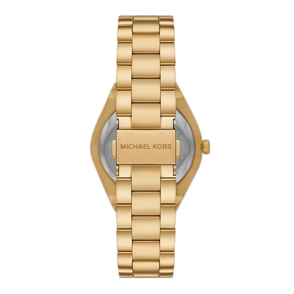 MICHAEL KORS Montre Lennox Blanc cadran doré fond blanc bracelet acier doré Outlet