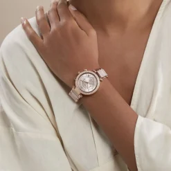 MICHAEL KORS Montre Parker Chrono Rose cadran doré rose fond rose bracelet acetate/acier doré rose New