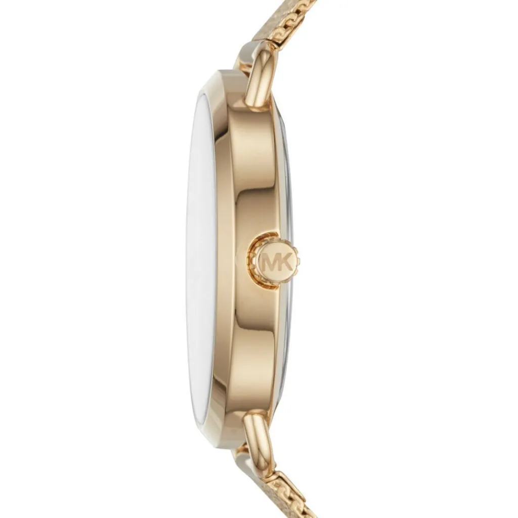 MICHAEL KORS Montre Portia Champagne cadran doré fond champagne bracelet acier doré Outlet