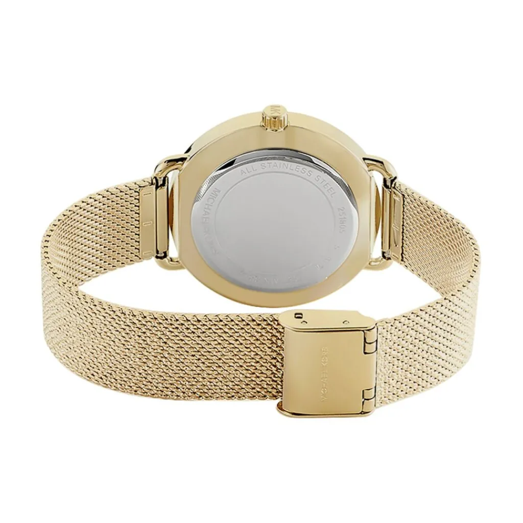 MICHAEL KORS Montre Portia Champagne cadran doré fond champagne bracelet acier doré Outlet