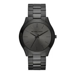 MICHAEL KORS Montre Slim Runway Noir cadran noir fond noir bracelet acier noir Best
