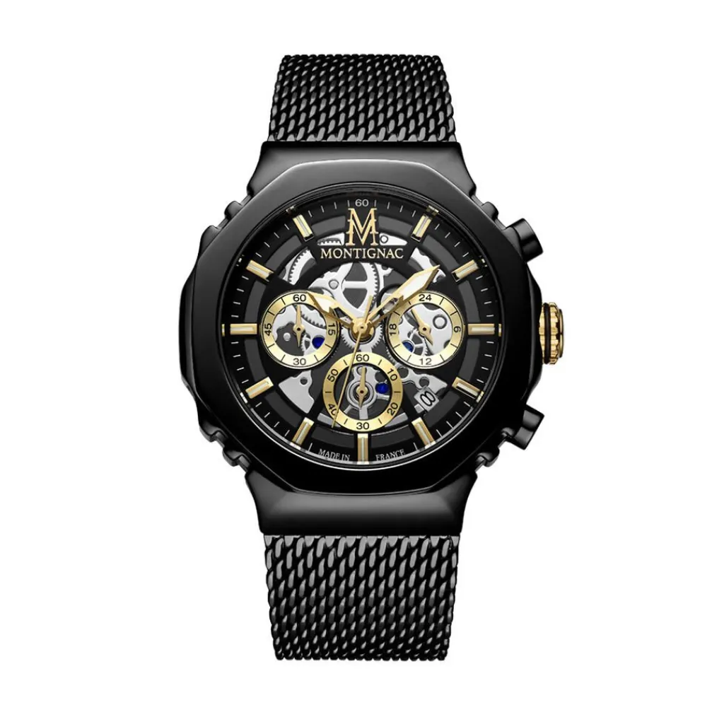 MONTIGNAC Montre Octagon Noir