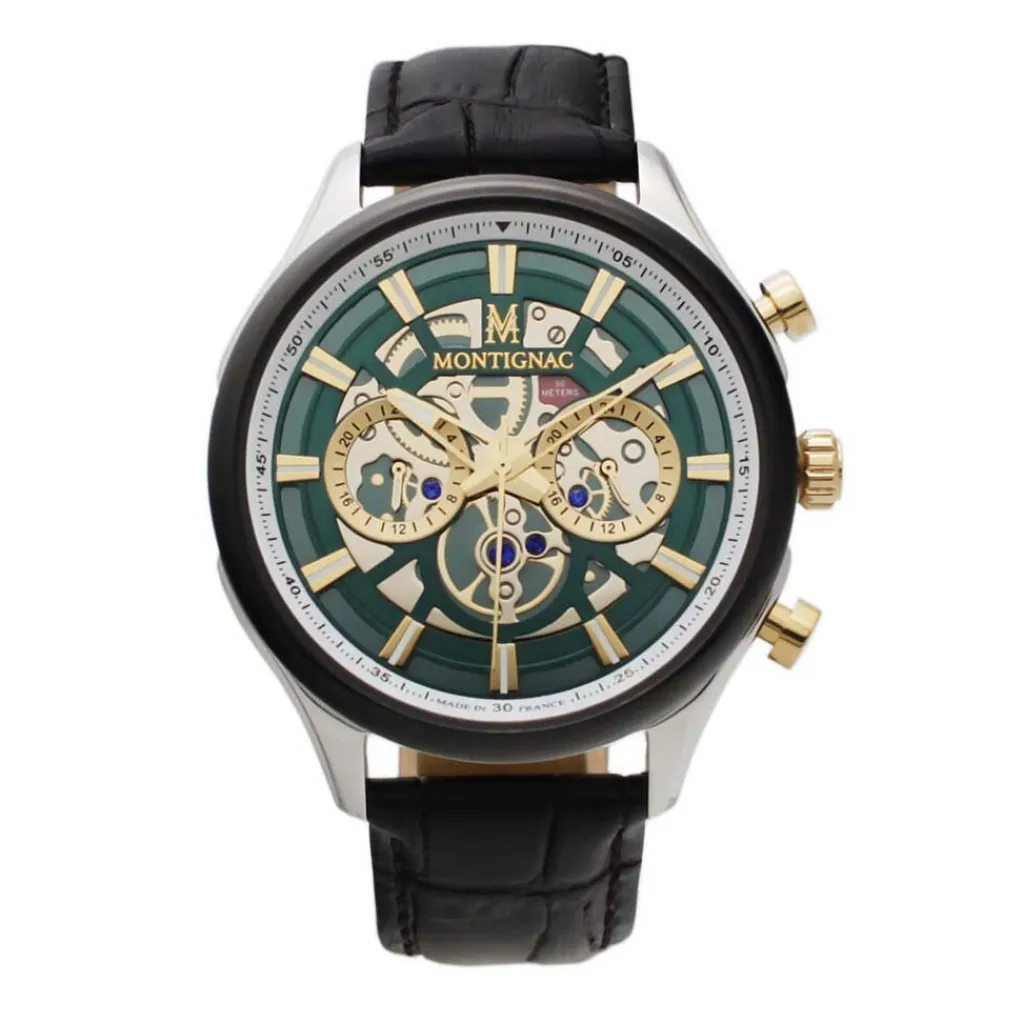 MONTIGNAC Montre Round Chrono Vert Best