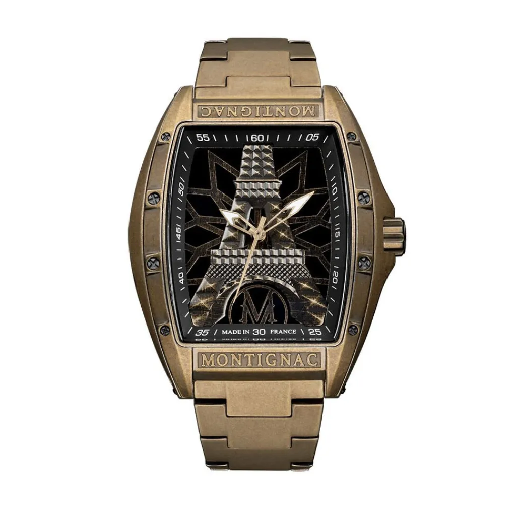 MONTIGNAC Montre Tonneau Noir Sale