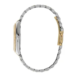 OLIVIA BURTON Montre Bejewelled Vert cadran doré fond vert bracelet acier bicolore New