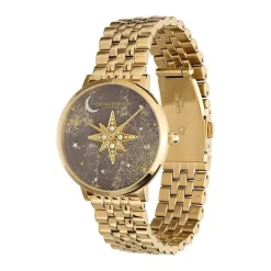 OLIVIA BURTON Montre Celestial Nova Marron cadran doré fond marron bracelet acier doré