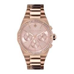 OLIVIA BURTON Montre Hexa Multifonction Rose cadran rose fond rose bracelet acier rose Clearance