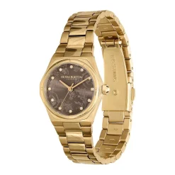 OLIVIA BURTON Montre Mini Hexa Marron cadran doré fond marron bracelet acier doré Online