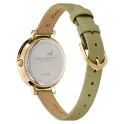 OLIVIA BURTON Montre Vintage Bead Doré cadran doré fond doré bracelet cuir de veau vert Best