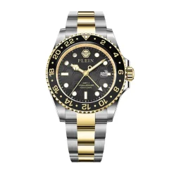 PHILIPP PLEIN Montre Gmt-i Challenger Noir cadran doré fond noir bracelet acier bicolore Online