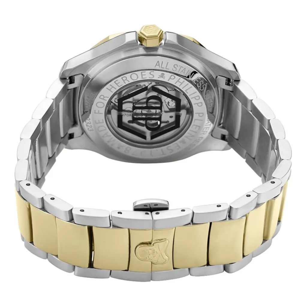 PHILIPP PLEIN Montre High-conic Champagne cadran bicolore fond champagne bracelet acier bicolore Discount