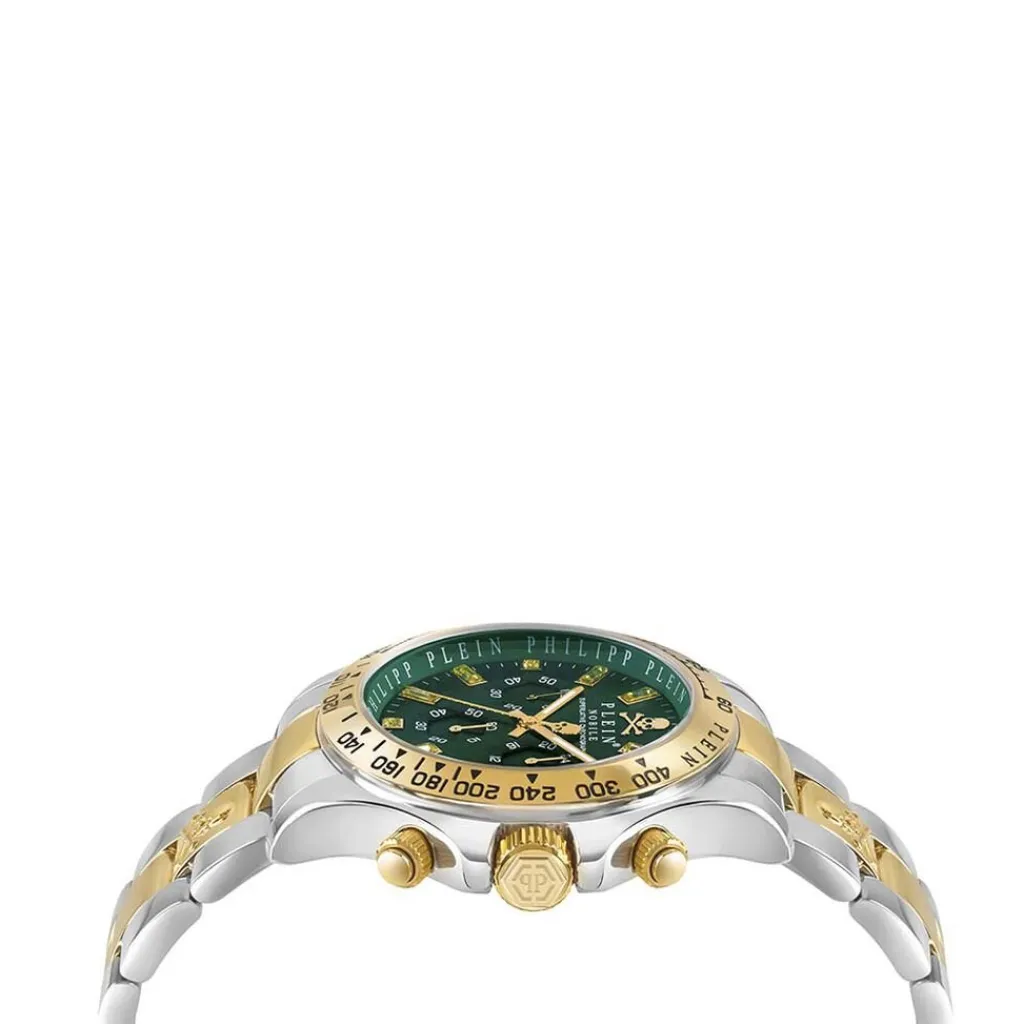 PHILIPP PLEIN Montre Nobile Vert cadran bicolore fond vert bracelet acier bicolore Online