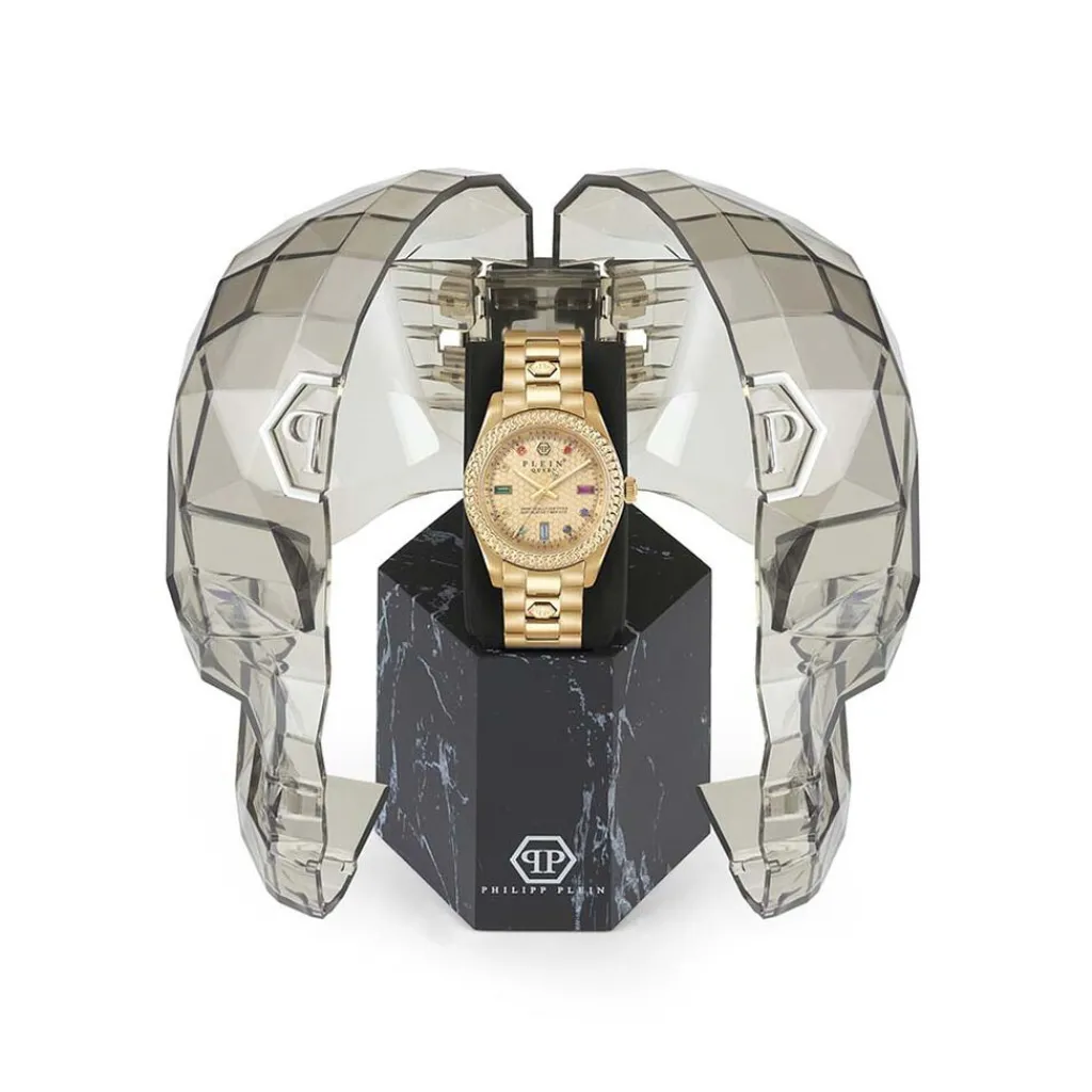 PHILIPP PLEIN Montre Queen Doré cadran doré fond doré bracelet acier doré Best