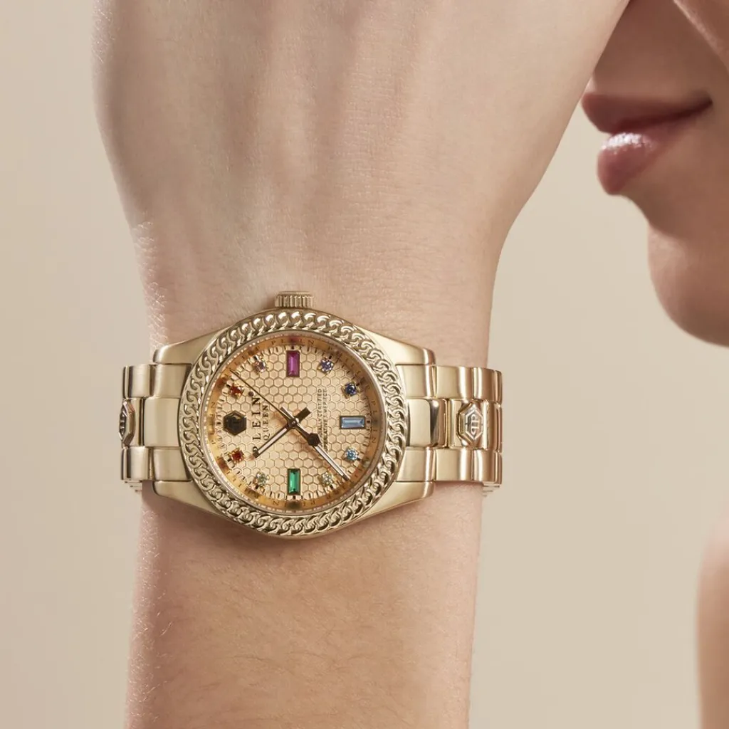 PHILIPP PLEIN Montre Queen Doré cadran doré fond doré bracelet acier doré Best