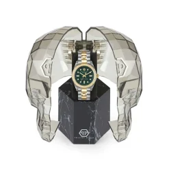 PHILIPP PLEIN Montre Queen Vert cadran bicolore fond vert bracelet acier bicolore Outlet
