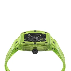 PHILIPP PLEIN Montre The $keleton Crystal Noir cadran vert fond noir bracelet résine vert