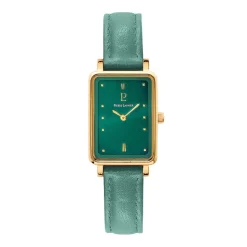 PIERRE LANNIER Montre Ariane Vert cadran doré fond vert bracelet cuir vert New