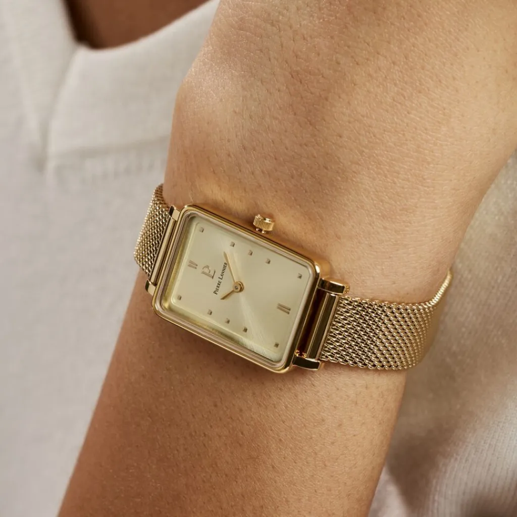 PIERRE LANNIER Montre Ariane Doré cadran doré fond doré bracelet acier doré Hot