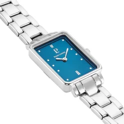 PIERRE LANNIER Montre Ariane Bleu cadran argenté fond bleu bracelet acier argenté