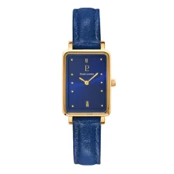 PIERRE LANNIER Montre Ariane Bleu cadran doré fond bleu bracelet cuir bleu Hot