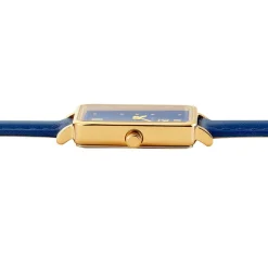 PIERRE LANNIER Montre Ariane Bleu cadran doré fond bleu bracelet cuir bleu Hot