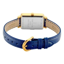 PIERRE LANNIER Montre Ariane Bleu cadran doré fond bleu bracelet cuir bleu Hot