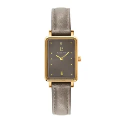 PIERRE LANNIER Montre Ariane Gris cadran doré fond gris bracelet cuir gris Hot