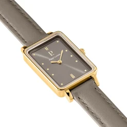 PIERRE LANNIER Montre Ariane Gris cadran doré fond gris bracelet cuir gris Hot