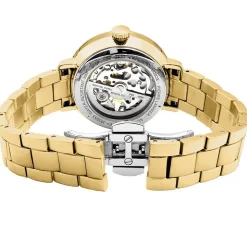PIERRE LANNIER Montre Automatique 35 Noir cadran doré fond noir bracelet acier doré Discount