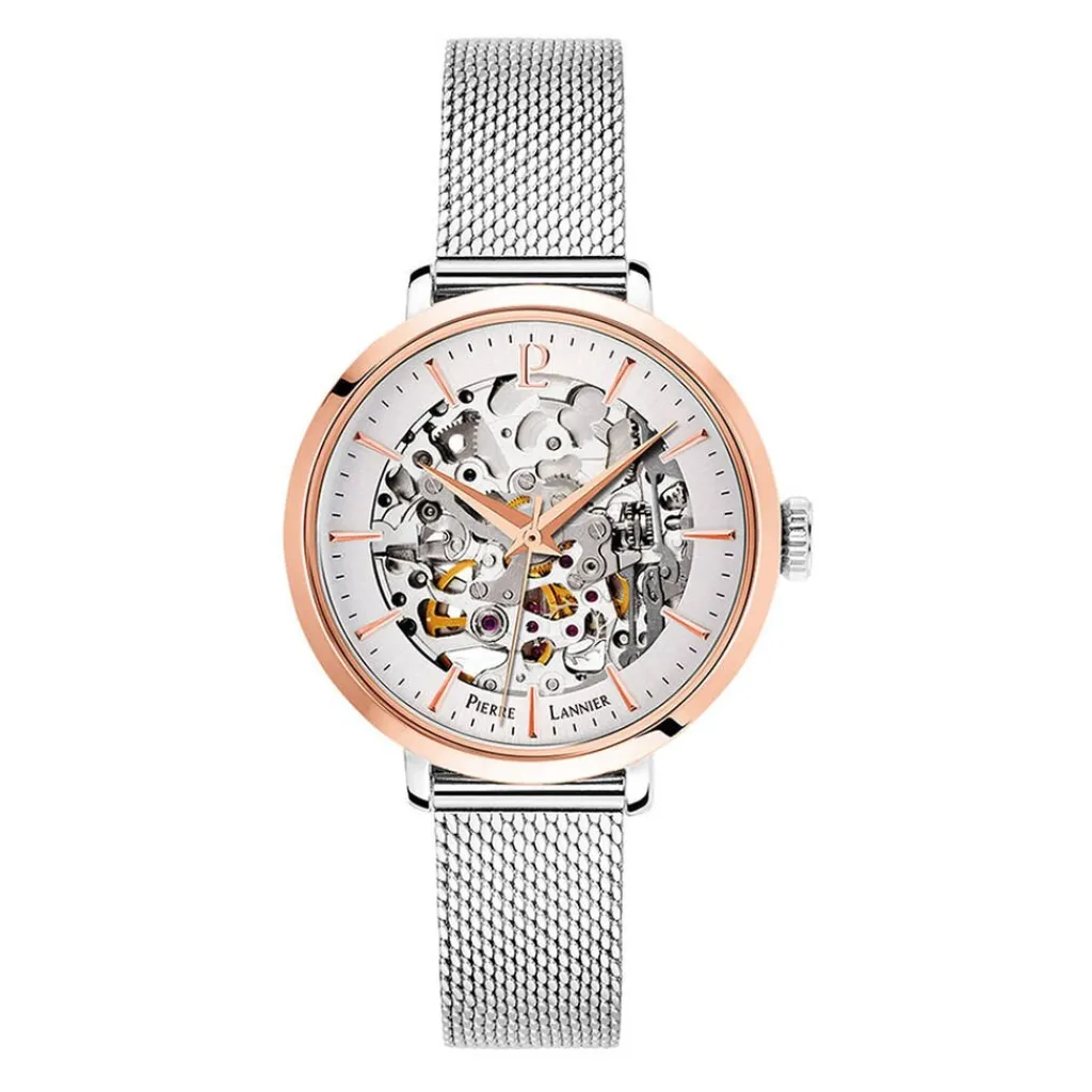 PIERRE LANNIER Montre Automatique 35 Argent cadran argenté fond argenté bracelet acier argenté Online