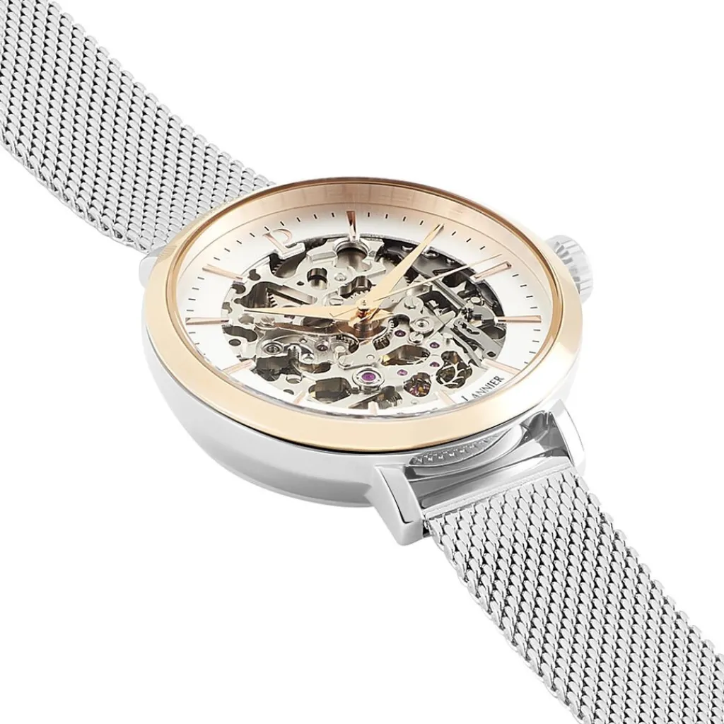 PIERRE LANNIER Montre Automatique 35 Argent cadran argenté fond argenté bracelet acier argenté Online