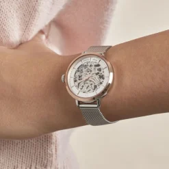 PIERRE LANNIER Montre Automatique 35 Argent cadran argenté fond argenté bracelet acier argenté Online