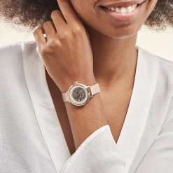 PIERRE LANNIER Montre Automatique 35 Argent cadran doré rose fond argenté bracelet acier doré rose Sale