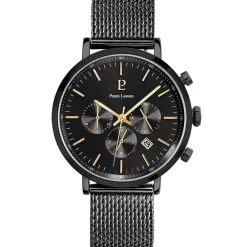 PIERRE LANNIER Montre Baron Noir cadran noir fond noir bracelet acier noir Discount