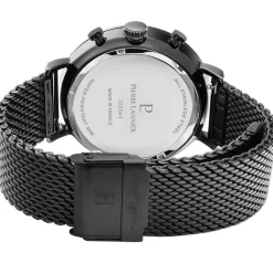 PIERRE LANNIER Montre Baron Noir cadran noir fond noir bracelet acier noir Discount